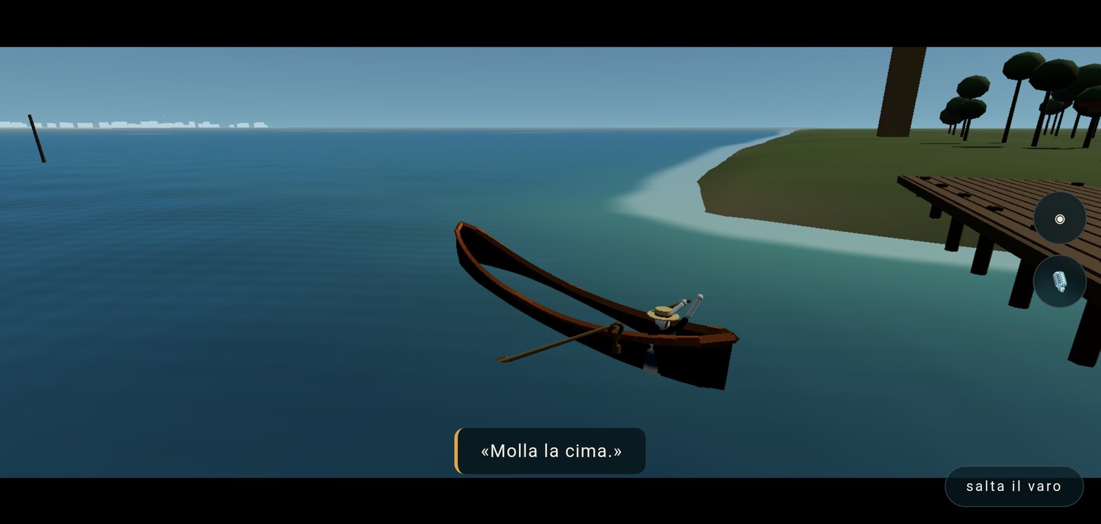 La barca appena messa in acqua a San Giuliano